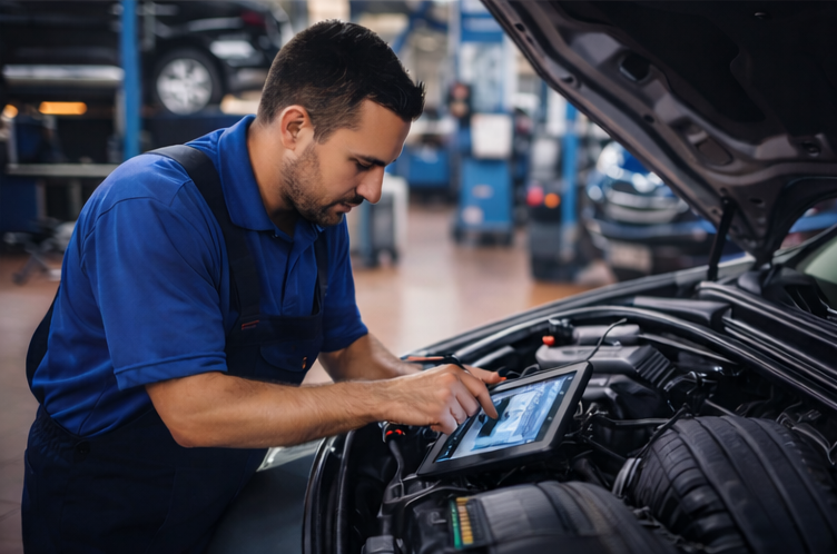 Diagnosegerät in der Werkstatt
